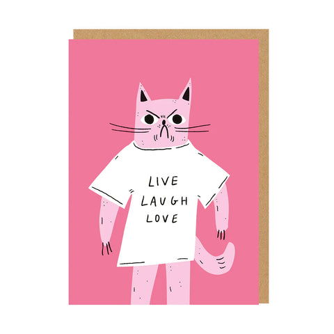 Live Laugh Love Cat Card