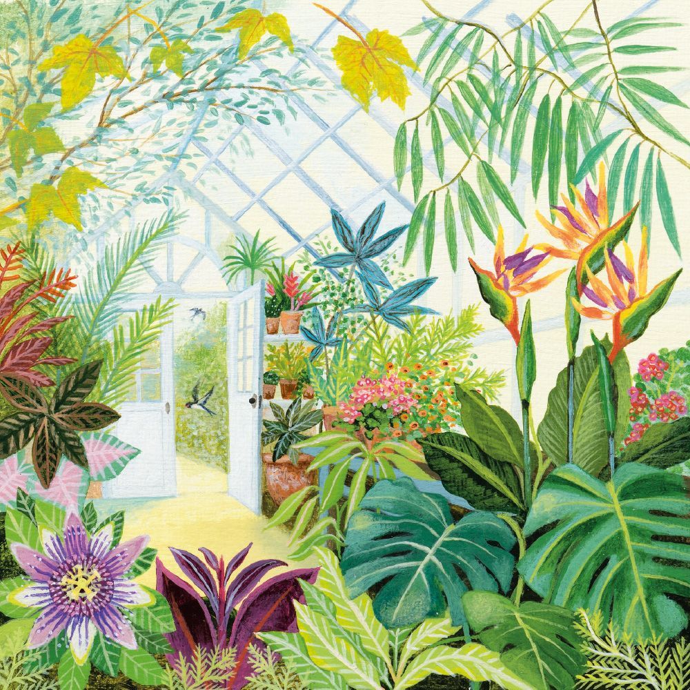 Inside The Glasshouse Greetings Card