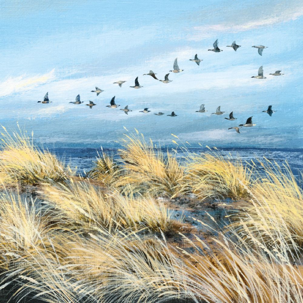 Wild Geese And Grasses Greetings Card