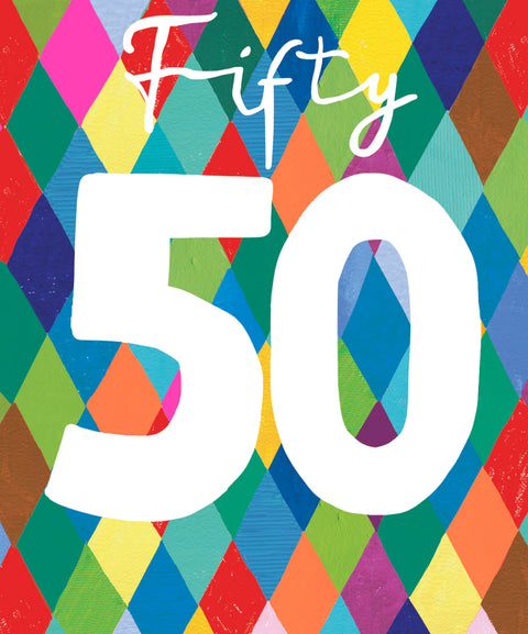 Large Bright 50th Birthday Card