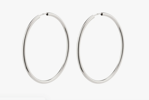 Pilgrim April Recycled Medium Silver-Plated Hoops