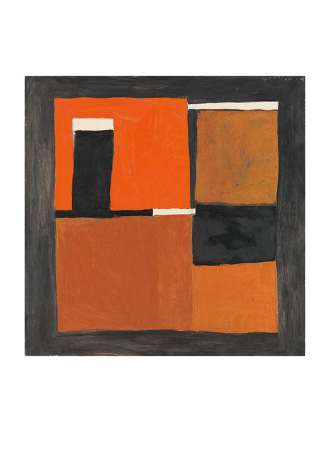 Orange, Black & White Composition by William Scott