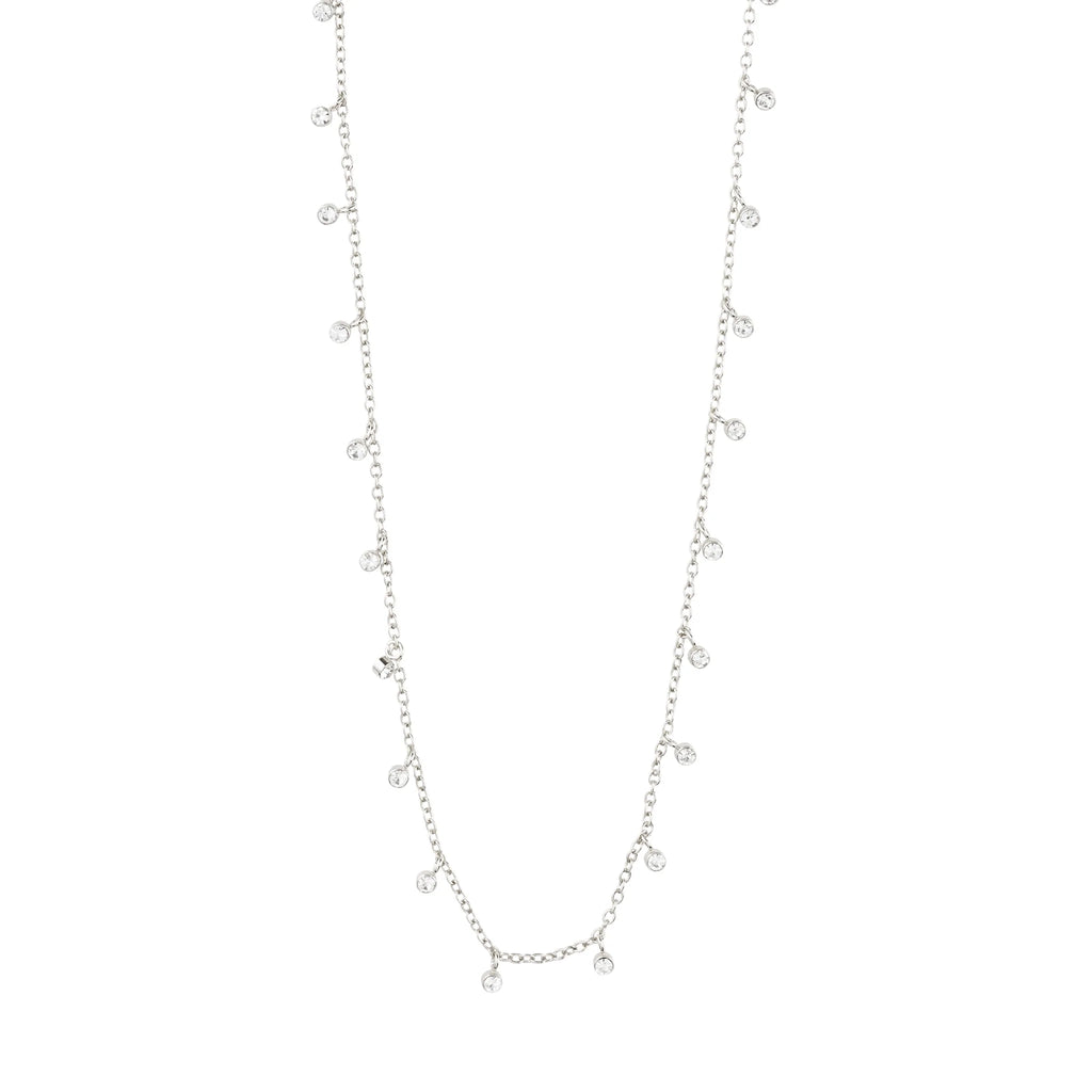 MAJA crystal multi drops necklace silver-plated