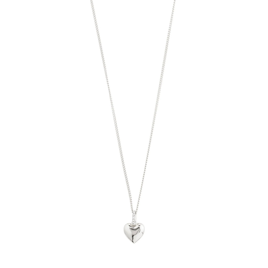 SOPHIA heart and crystal pendant necklace silver-plated