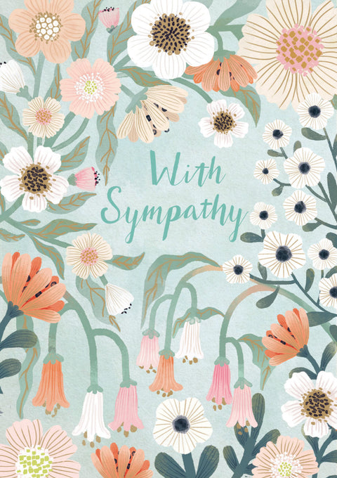 Pastel Flowers Sympathy Card