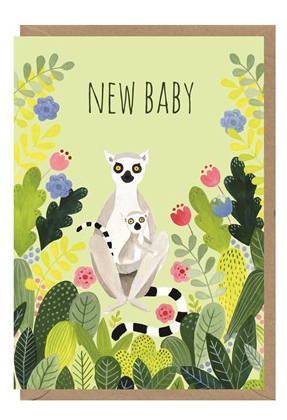 Lemur New Baby Greetings Card